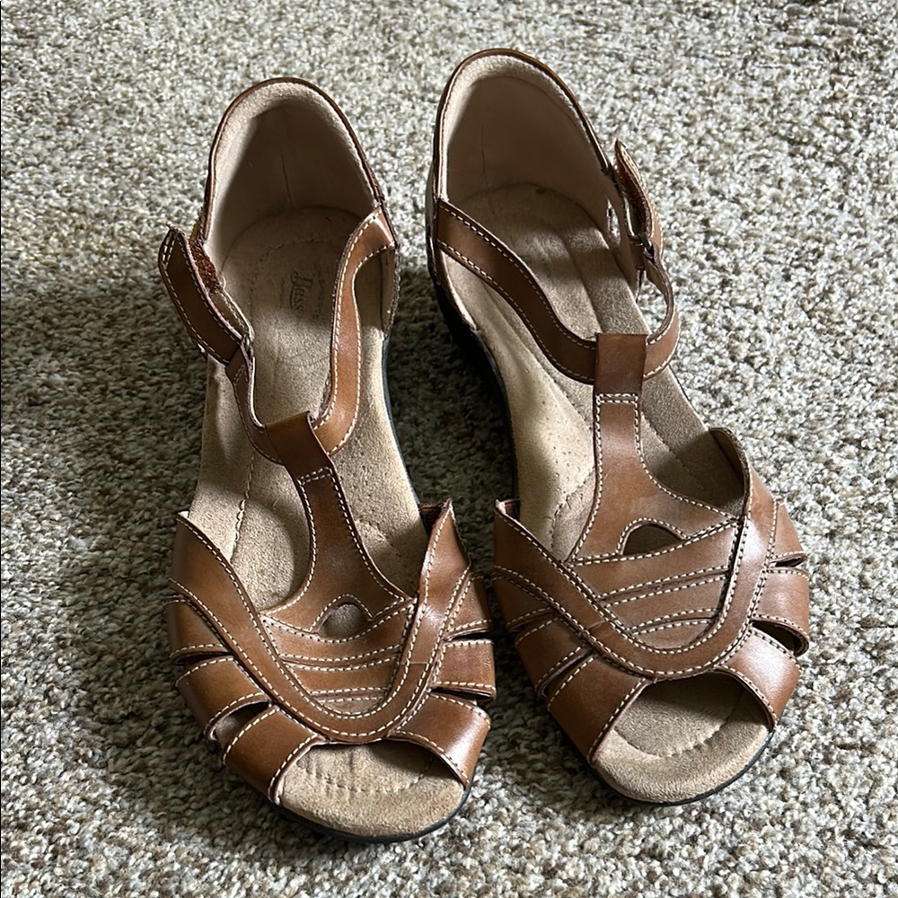 G.H. Bass & Co. Brown Leather Huarache Sandals